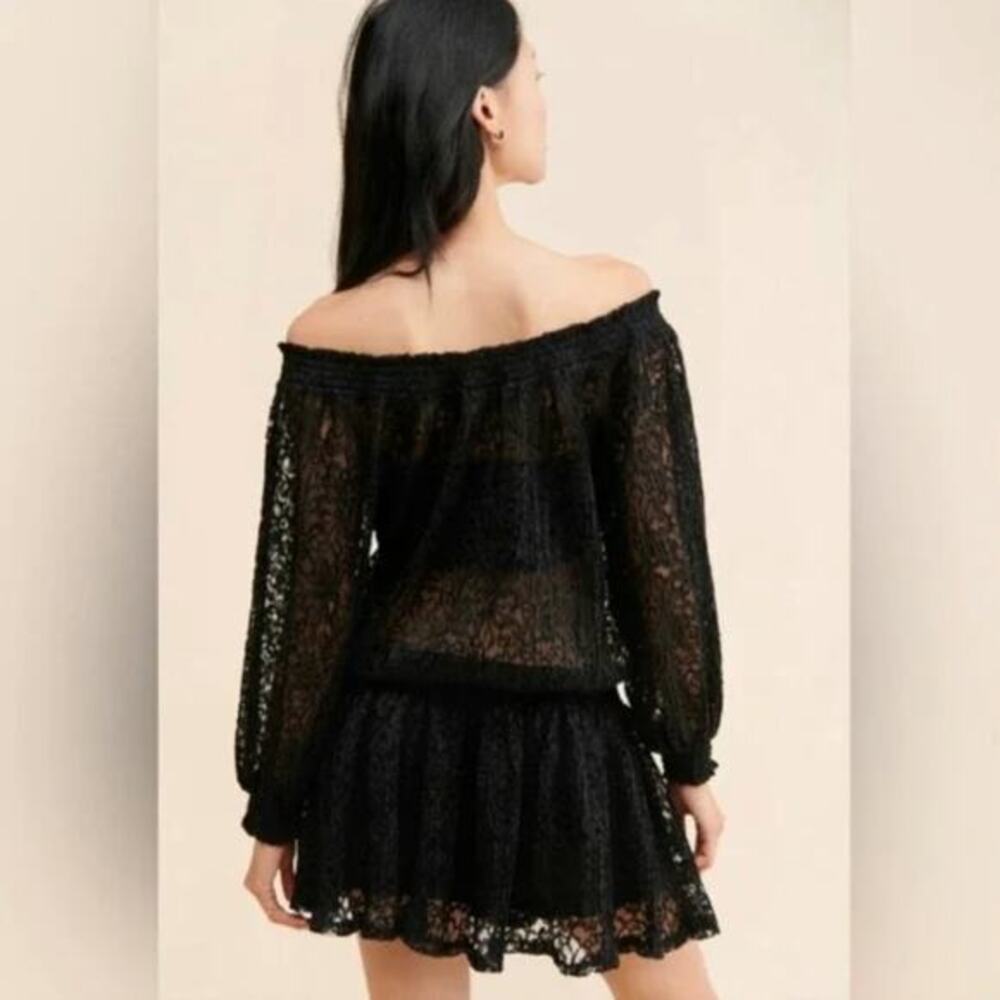 New! Free People One Party Carina Meadow Black Lace Mini Dress With Bandeau,  XL - Picture 6 of 16
